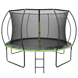 TRAMPOLINA OGRODOWA DLA DZIECI 366 cm DRABINKA SIATKA ZABEZPIECZAJĄCA 12FT