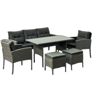 ZESTAW MEBLI OGRODOWYCH TECHNORATTAN MEBLE KOMPLET SOFA SFS078 SZARY